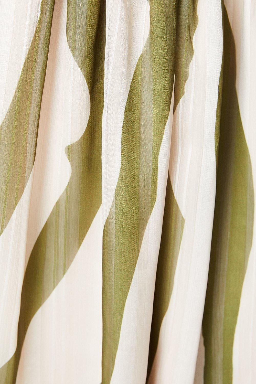 Coast Printed High Neck Blouson Sleeve Mini Dress Olive image 4