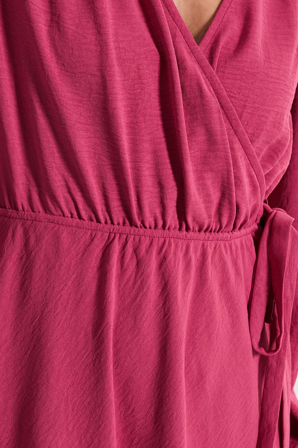 Dorothy Perkins Wrap Detail Blouson Sleeve Midi Dress Rose image 5