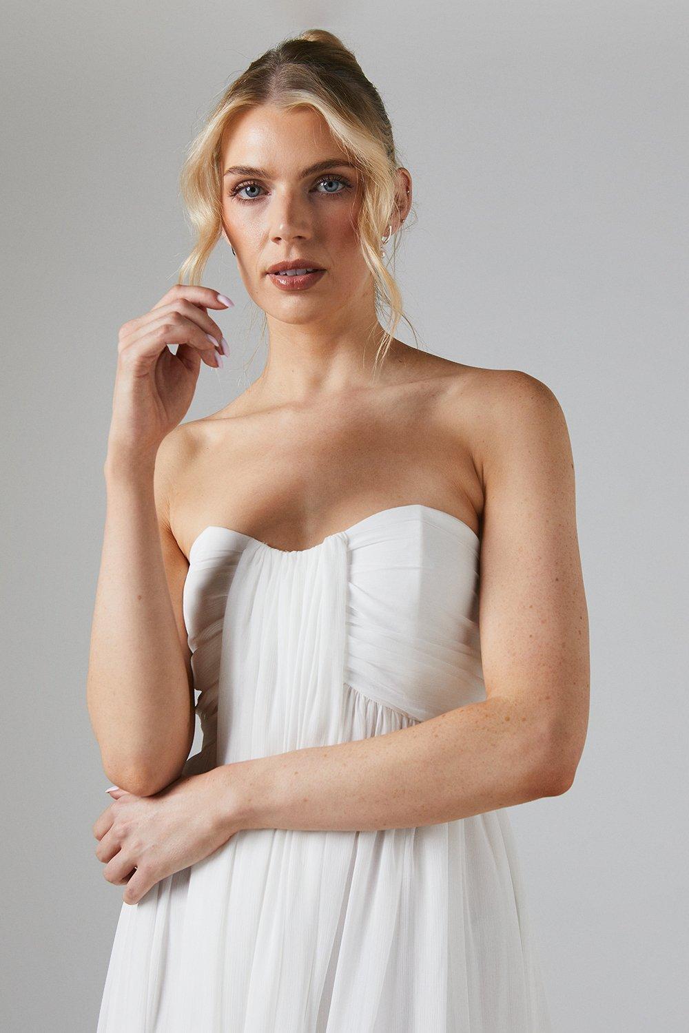 Coast Bandeau Chiffon Beach Wedding Dress Ivory image 4