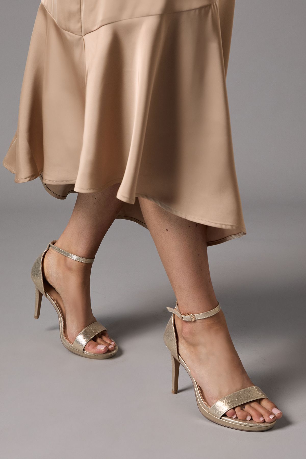 Coast Talia Metallic Textile Platform High Heel Sandals Gold image 2