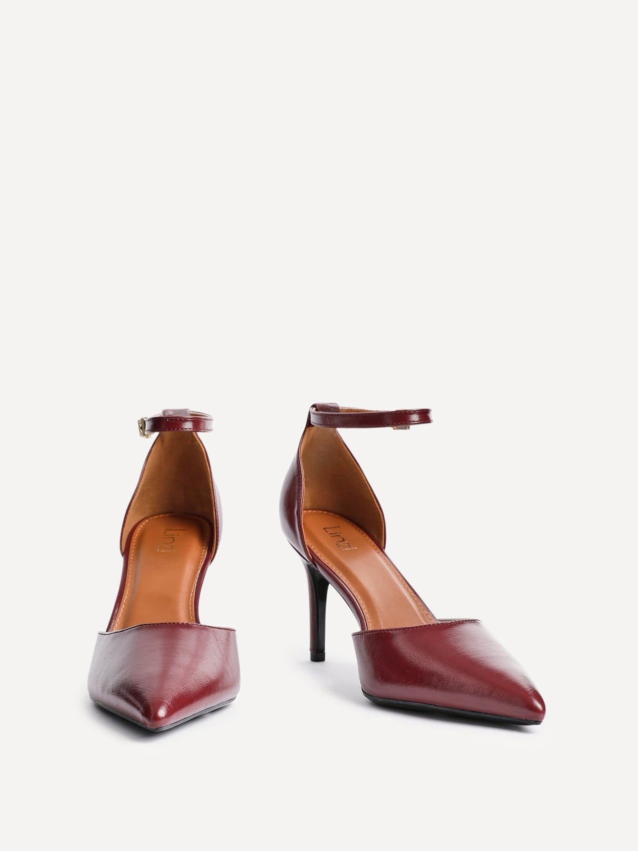 Linzi Thea Burgundy Faux Leather Classic Stiletto Court Heel image 3