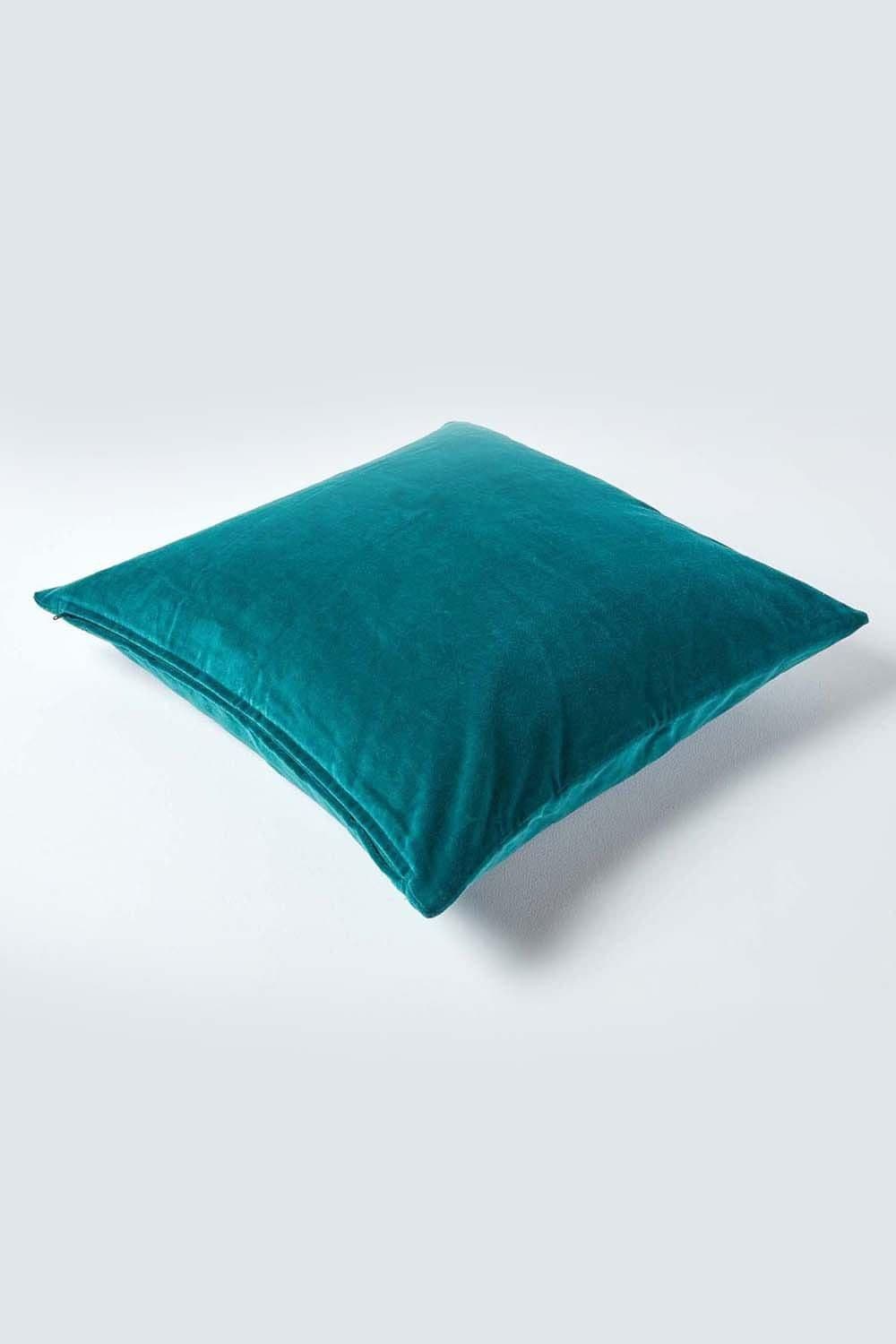 Homescapes Velvet Cushion Cover 100% Cotton, Soft & Machine Washable image 3