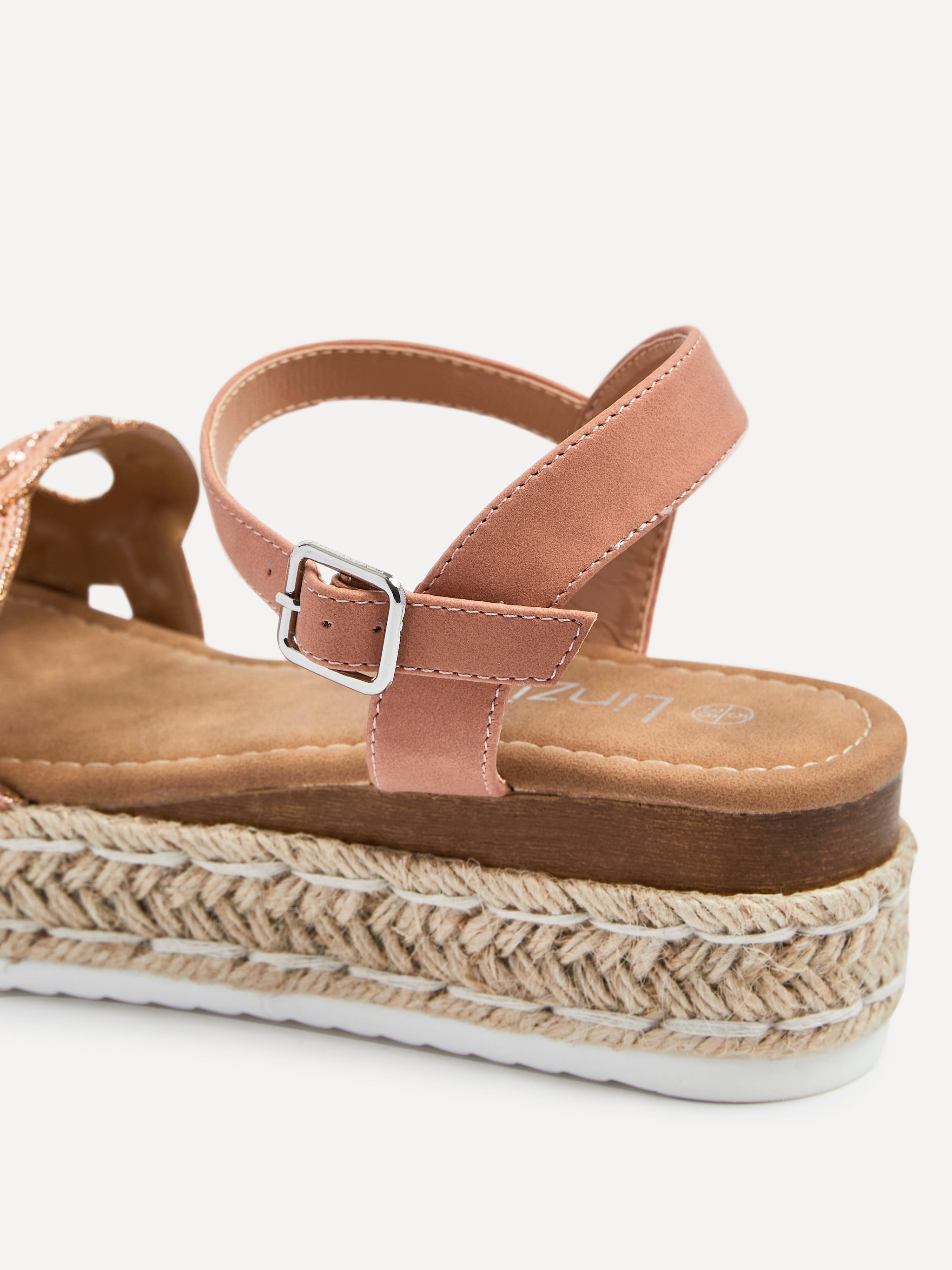 Linzi Bondi Rose Gold Faux Leather Flatform Sandal image 5