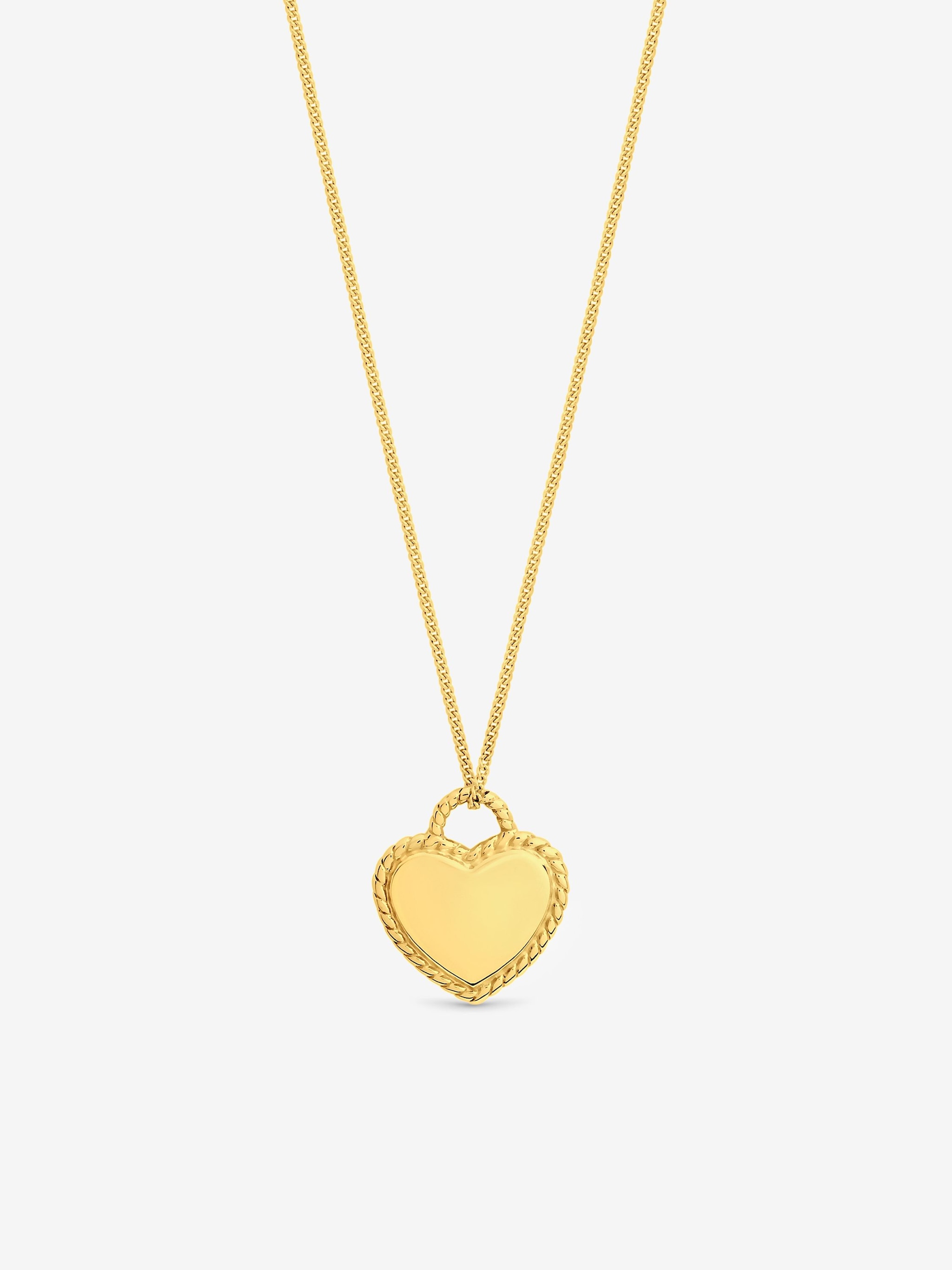 Jon Richard 14ct Real Gold Plated Sterling Silver Polished Beaded Heart Pendant image 1
