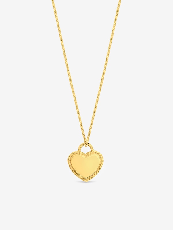 Jon Richard 14ct Real Gold Plated Sterling Silver Polished Beaded Heart Pendant