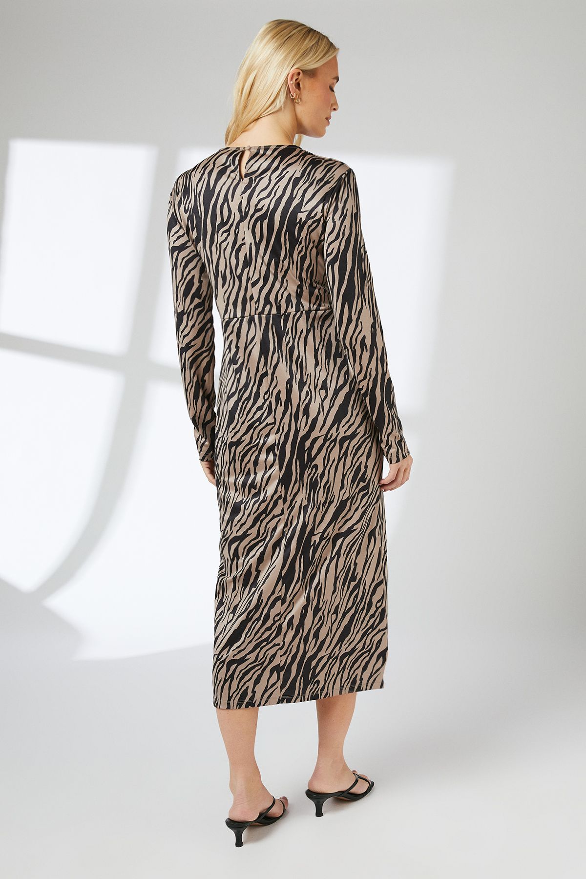 Principles Zebra Drape Neck Jersey Midi Dress Zebra image 3