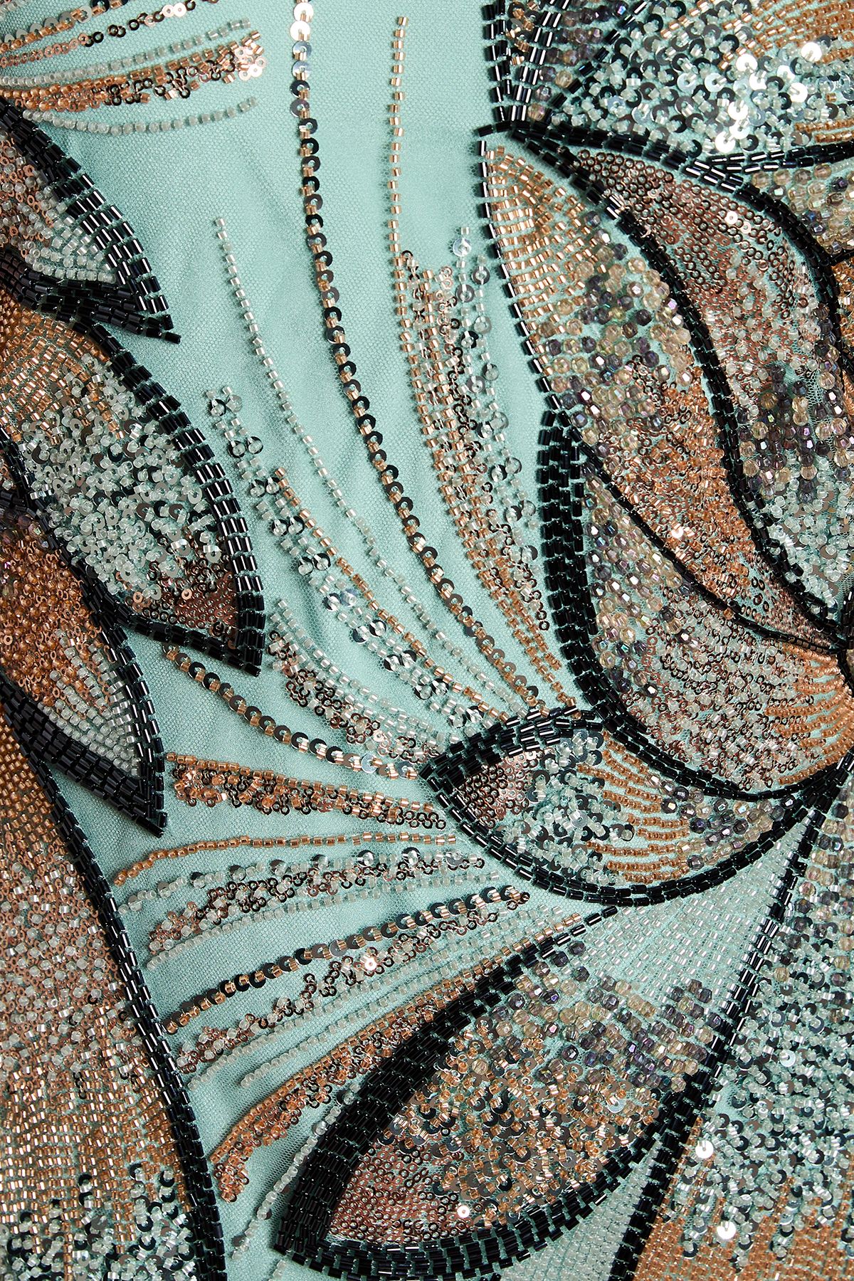 Coast High Neck Beaded Column Midi Dress Teal image 5