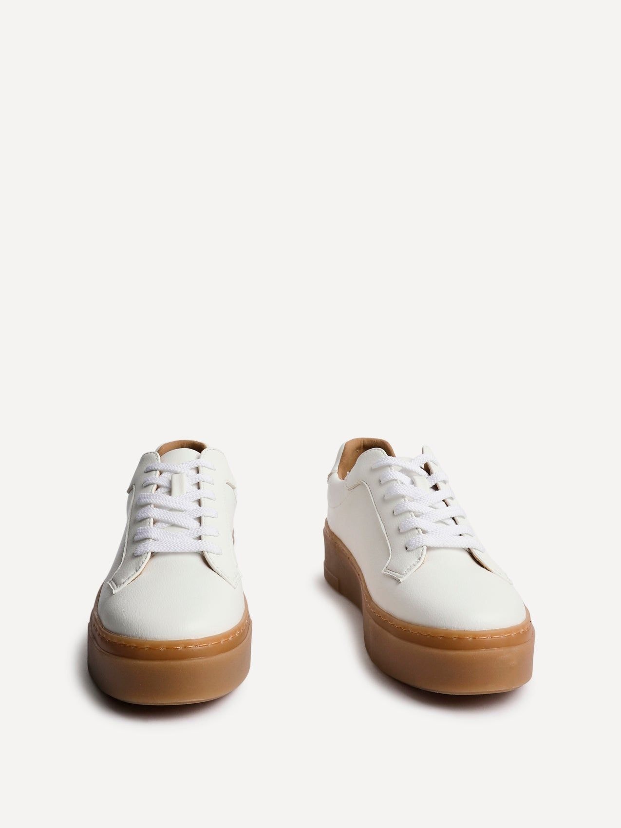 Linzi Blanca White Faux Leather Lace-Up Flatform Trainers image 3