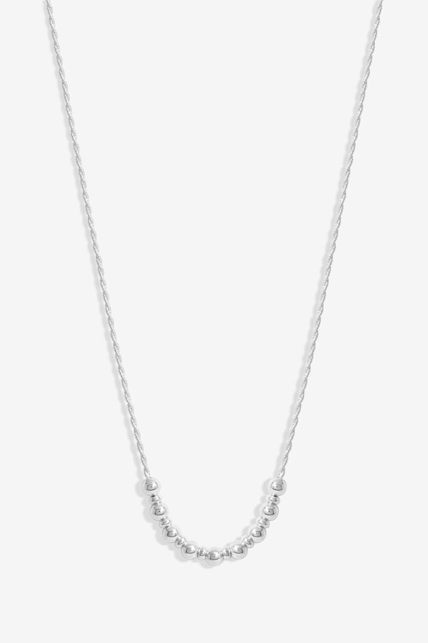 Simply Silver Sterling Silver 925 Rope Textured Ball Necklace