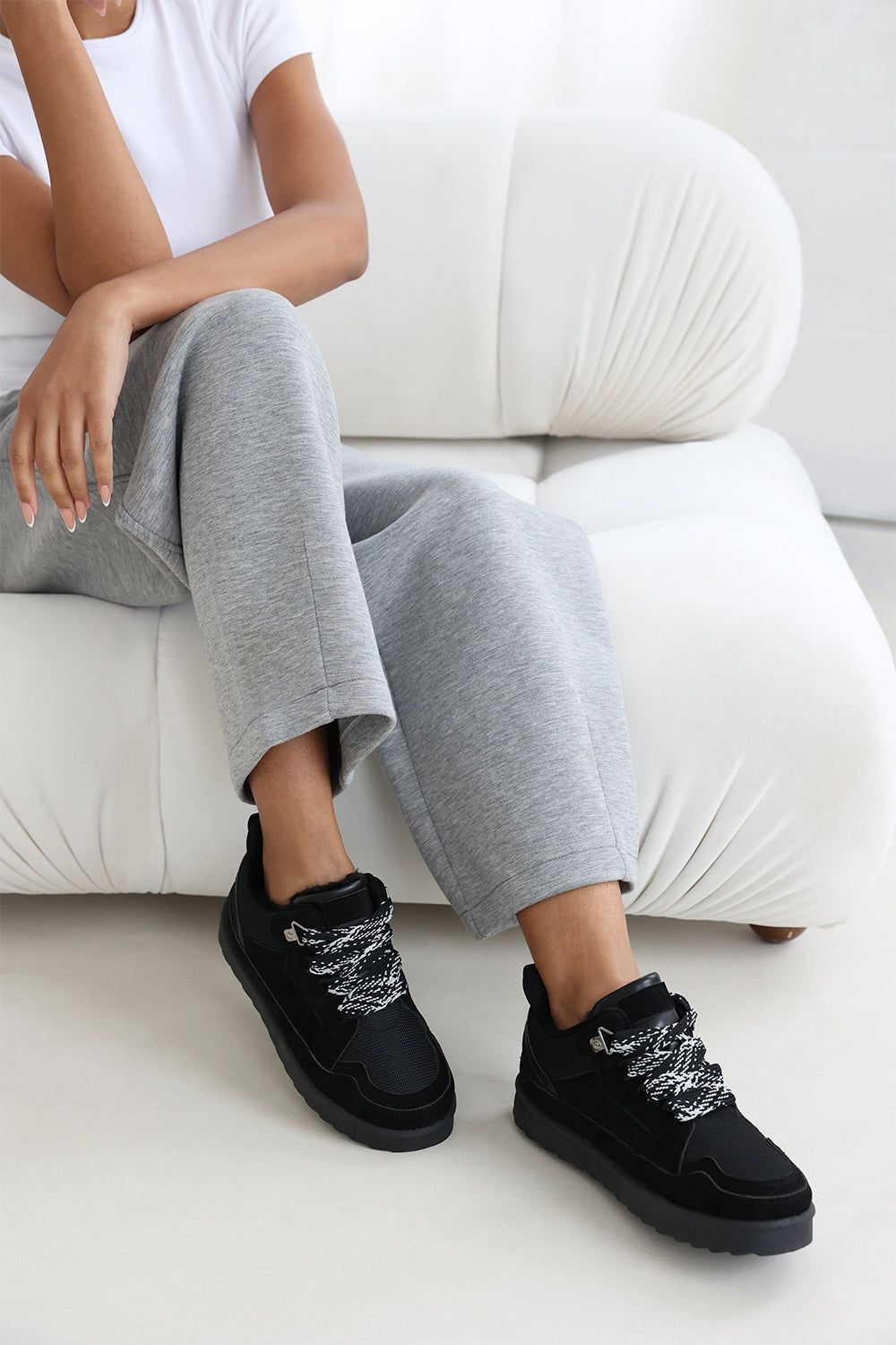 Where's That From 'Mireya' Suede Low Top Trainer With Mesh Panel And Faux Fur Lining image 6