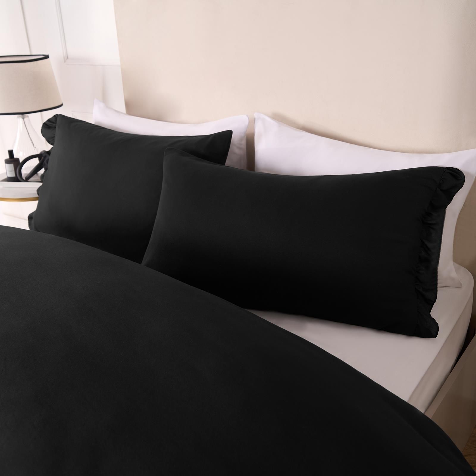 OHS Frill Edge Decor Duvet Cover with Pillowcase Bedding Set image 3