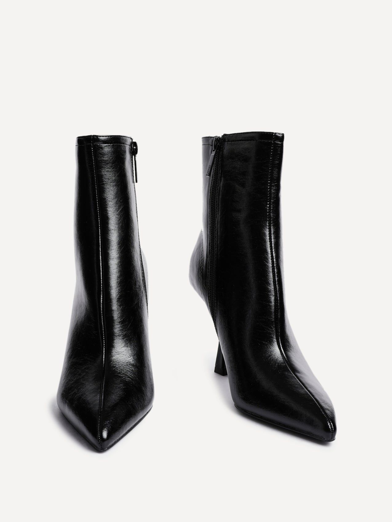 Linzi Jetta Black Faux Leather Heeled Boot image 3