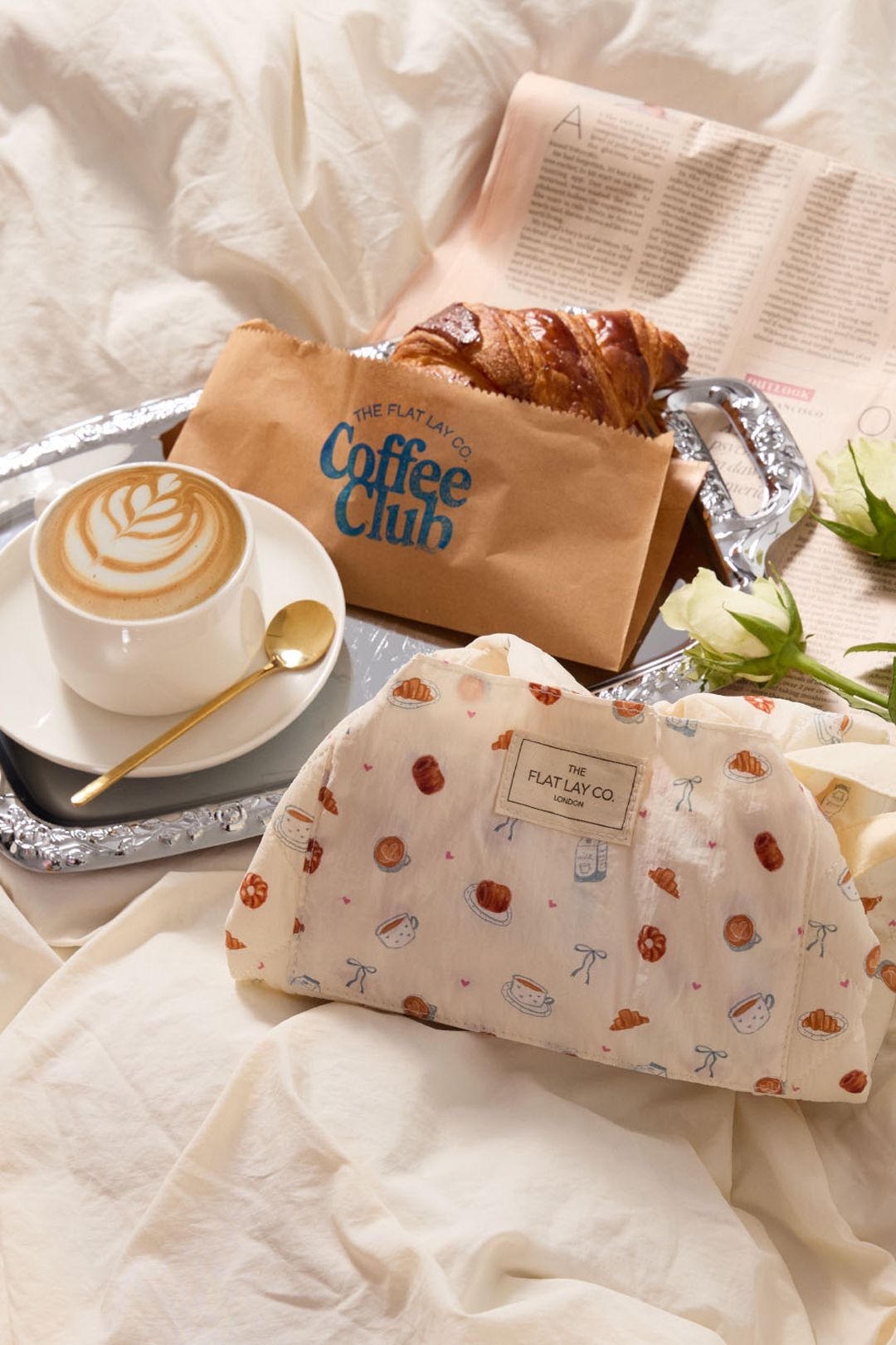 The Flat Lay Co Parachute Drawstring Makeup Bag - Patisserie Multi image 8