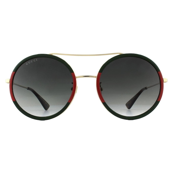 Gucci Round Gold Green and Red Green Gradient Sunglasses