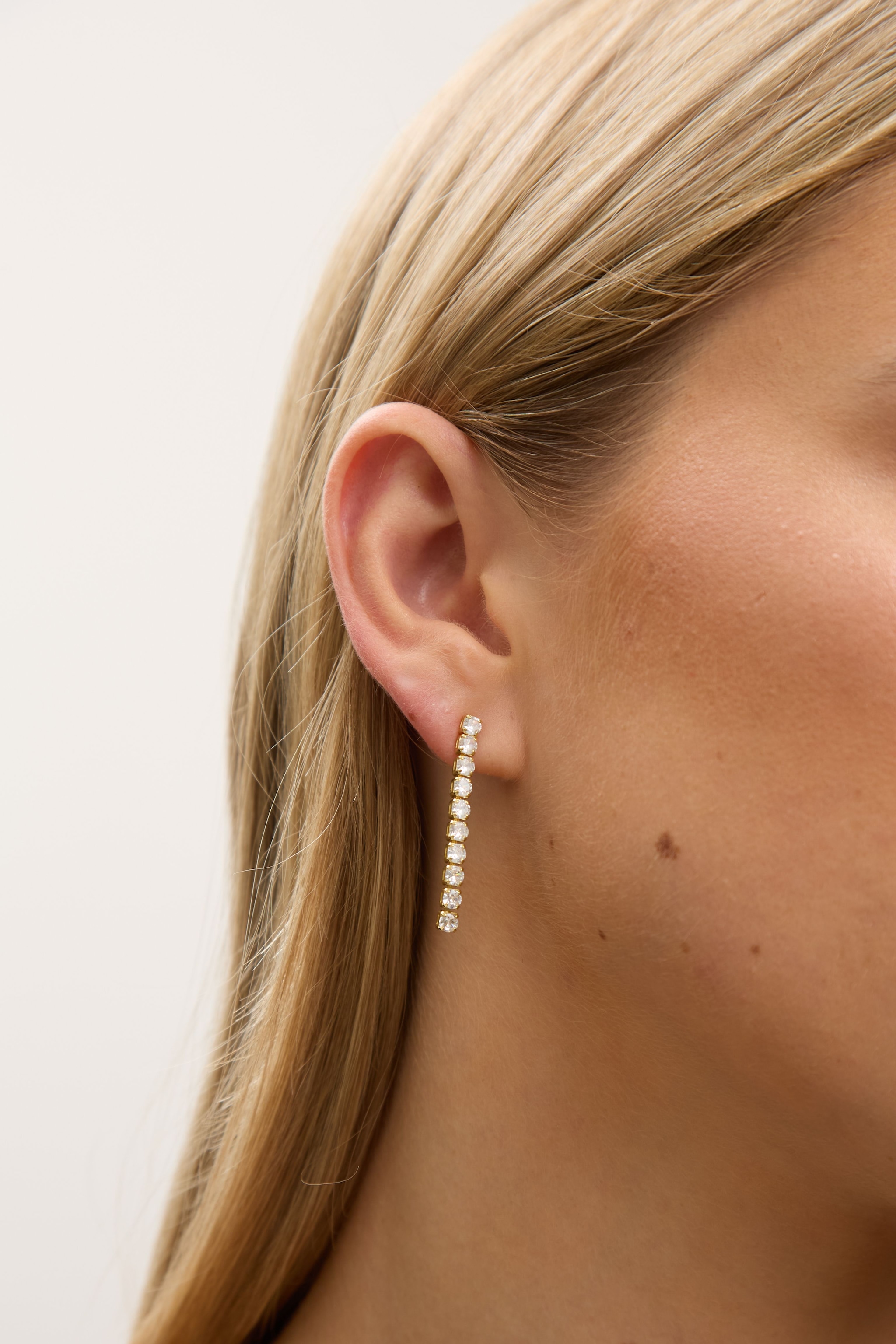 Jon Richard Gold Plated and Cubic Zirconia Round Tennis Earrings - Gift Box image 2