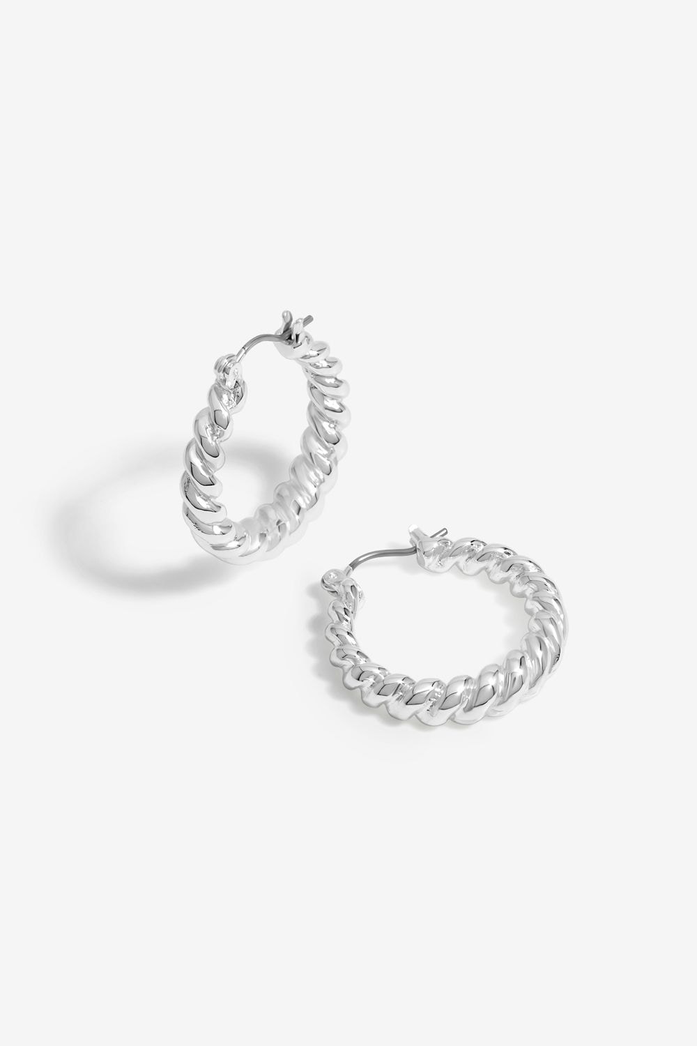 Jon Richard Silver Plated Polished Twist Hoop Earrings image 3