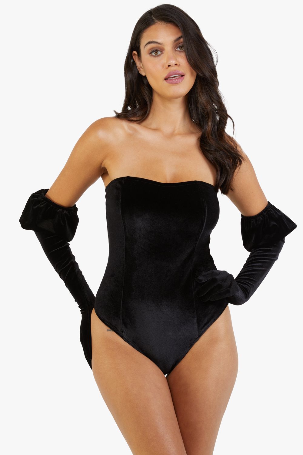 Playful Promises Halina Puff-Sleeve Body With Built-In Gloves image 1