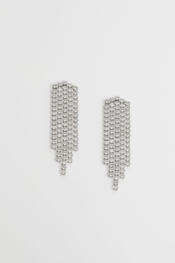 Jon Richard Rhodium Plated Cubic Zirconia Chandelier Crystal Earrings