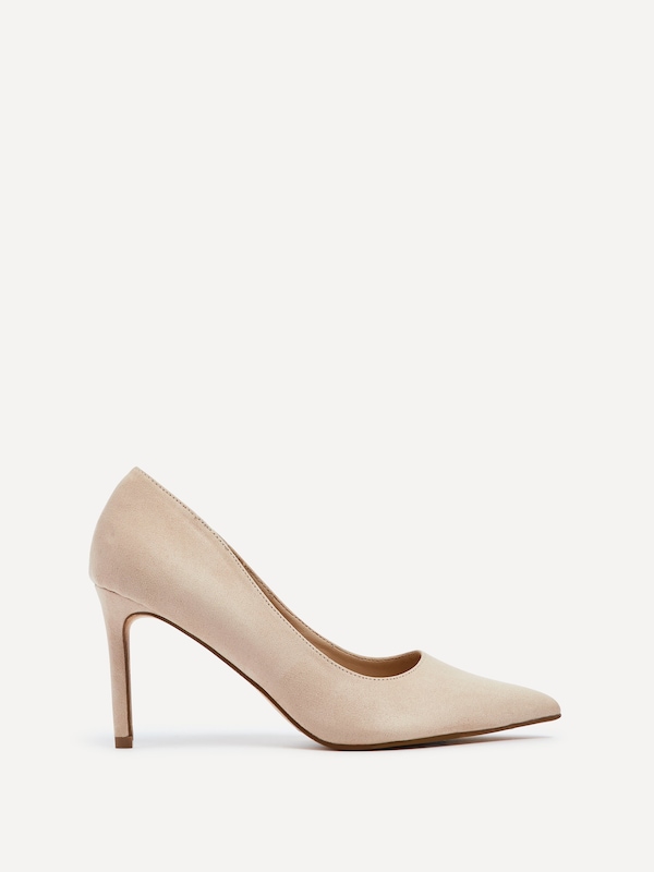 Linzi Overjoyed Nude Faux Suede Court Heel