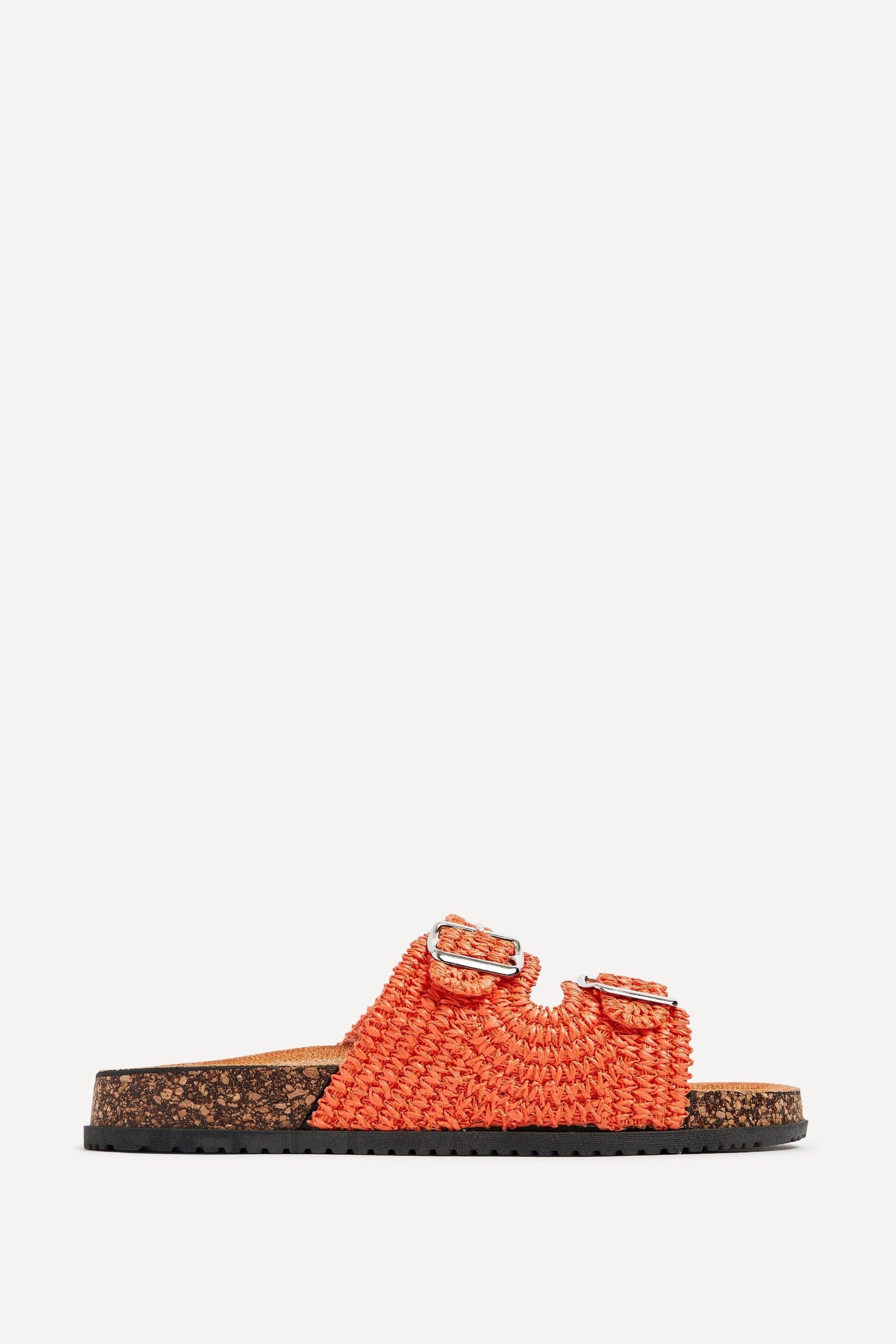 Linzi Brianna Orange Double Buckle Sandals image 1