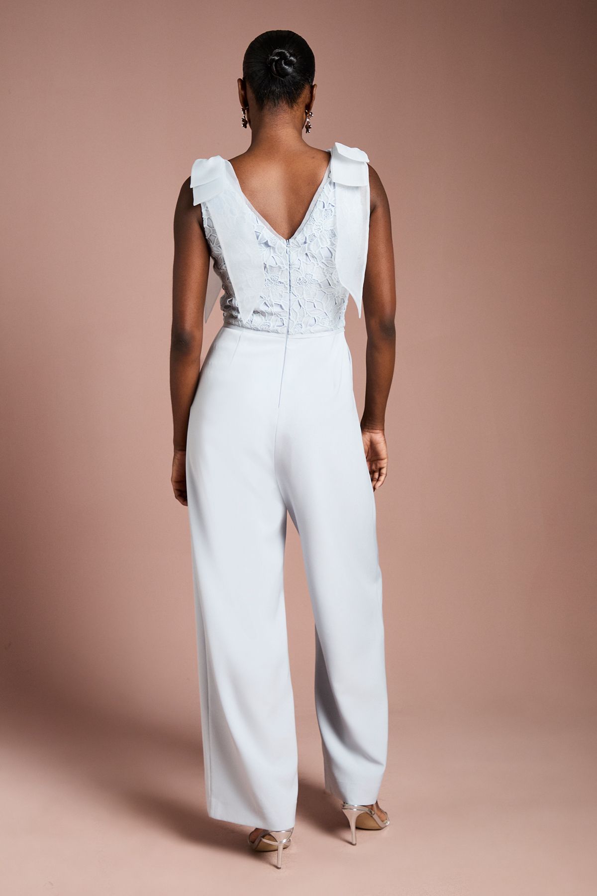 Coast Bow Shoulder Lace Jumpsuit Light Blue image 3