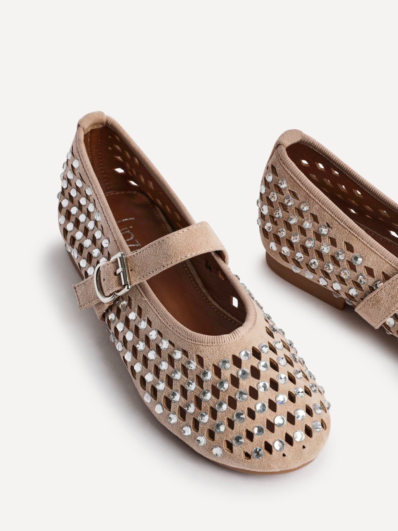 Linzi Delicate Nude Suede Ballet Pumps image 4