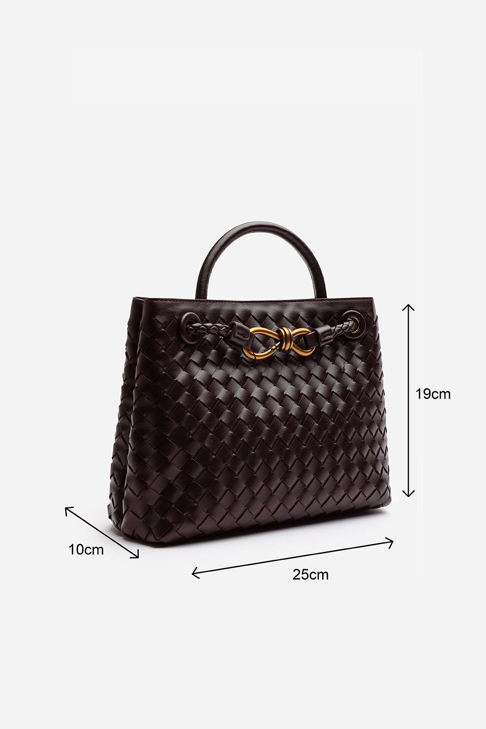 Where's That From 'Luna' Woven Leather Tote Bag With Gold Detail image 9