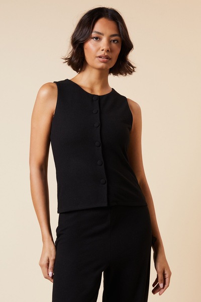 Dorothy Perkins Brushed Waistcoat Black