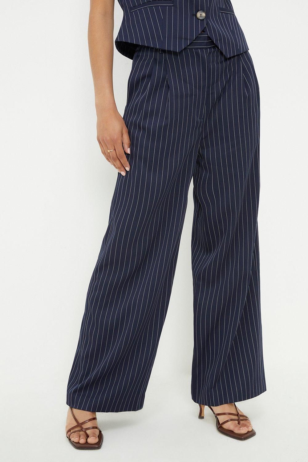 Dorothy Perkins Stripe Wide Leg Trousers Navy image 2