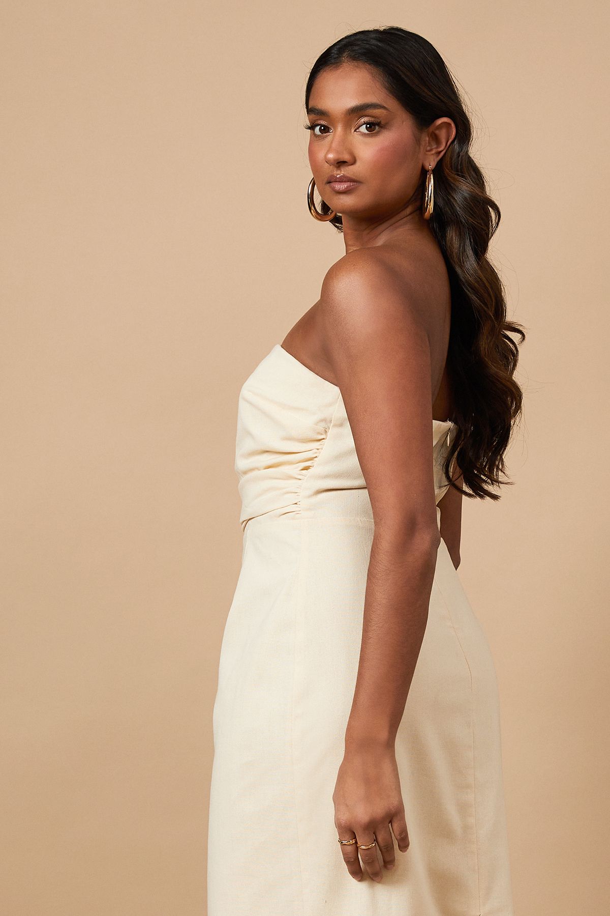 Oasis Strapless Maxi Dress Stone image 5