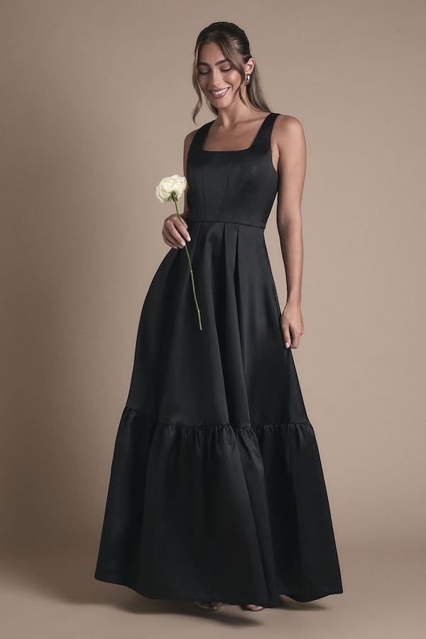 Coast Twill Strapless Full Skirted Bridesmaid Dress Black
