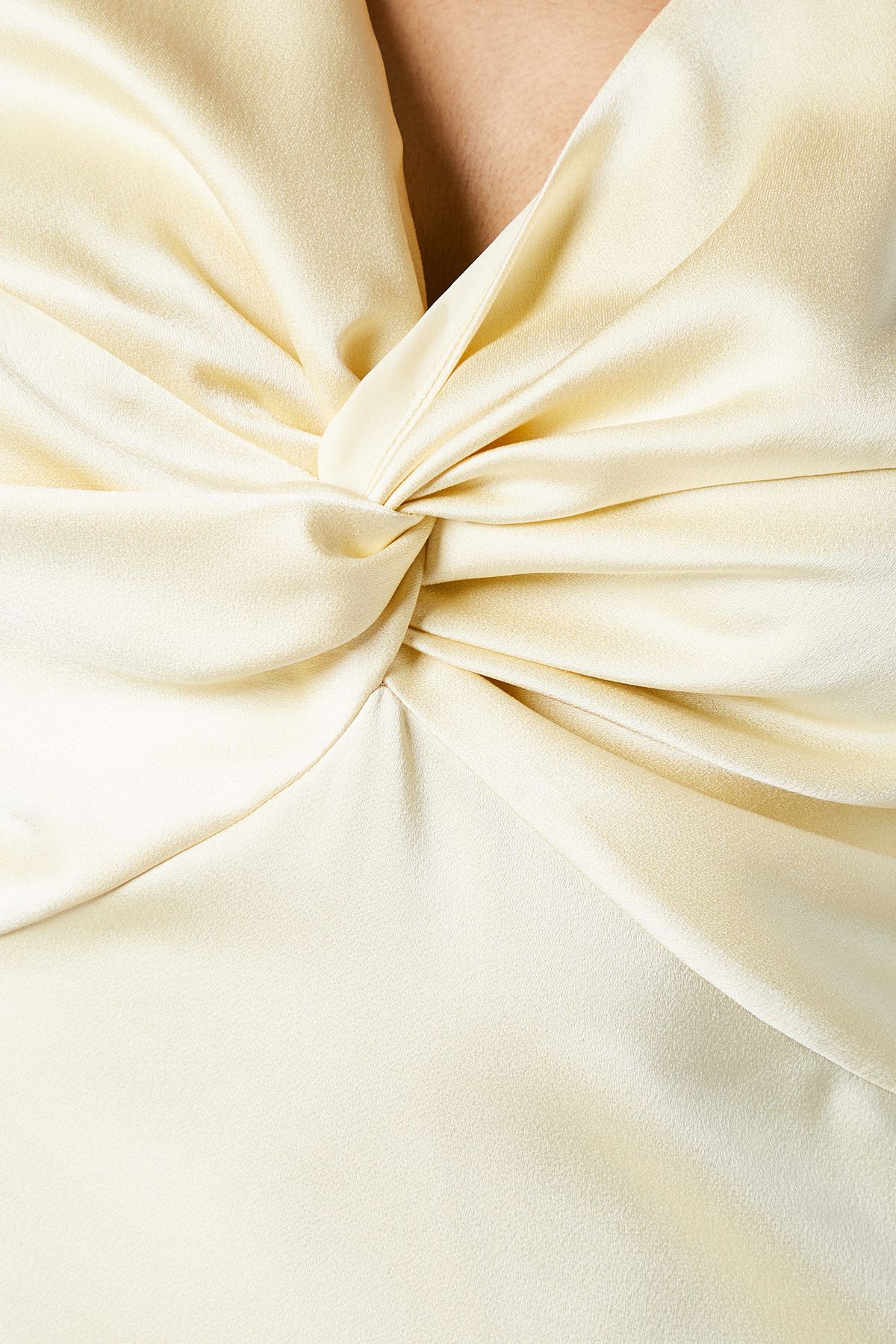 Oasis Twist V Neck Tie Back Satin Bridesmaid Midi Dress Butter image 6