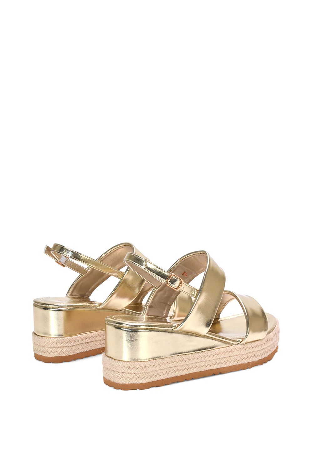 XY London 'Ally' Low Heel Platform Wedge Espadrill  Slingback Sandals image 4