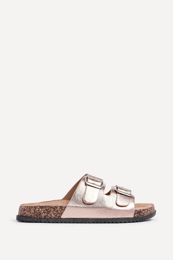 Linzi Northcote Rose Gold Double Buckle Sandals