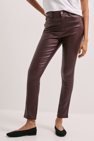 Dorothy Perkins Coated Skinny Jean Burgundy