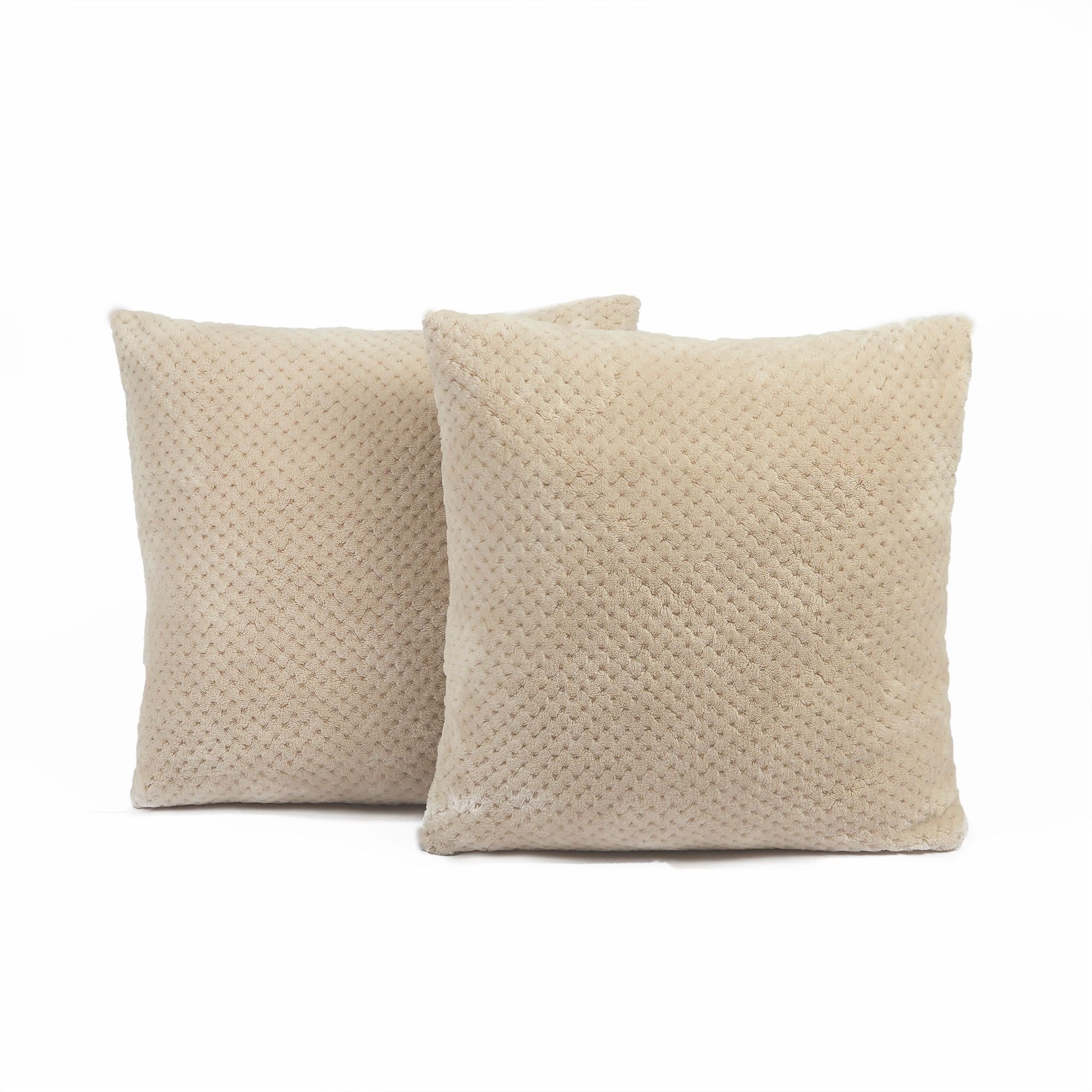 OHS 2 Pack of Waffle Fleece Square Cushion Covers image 4