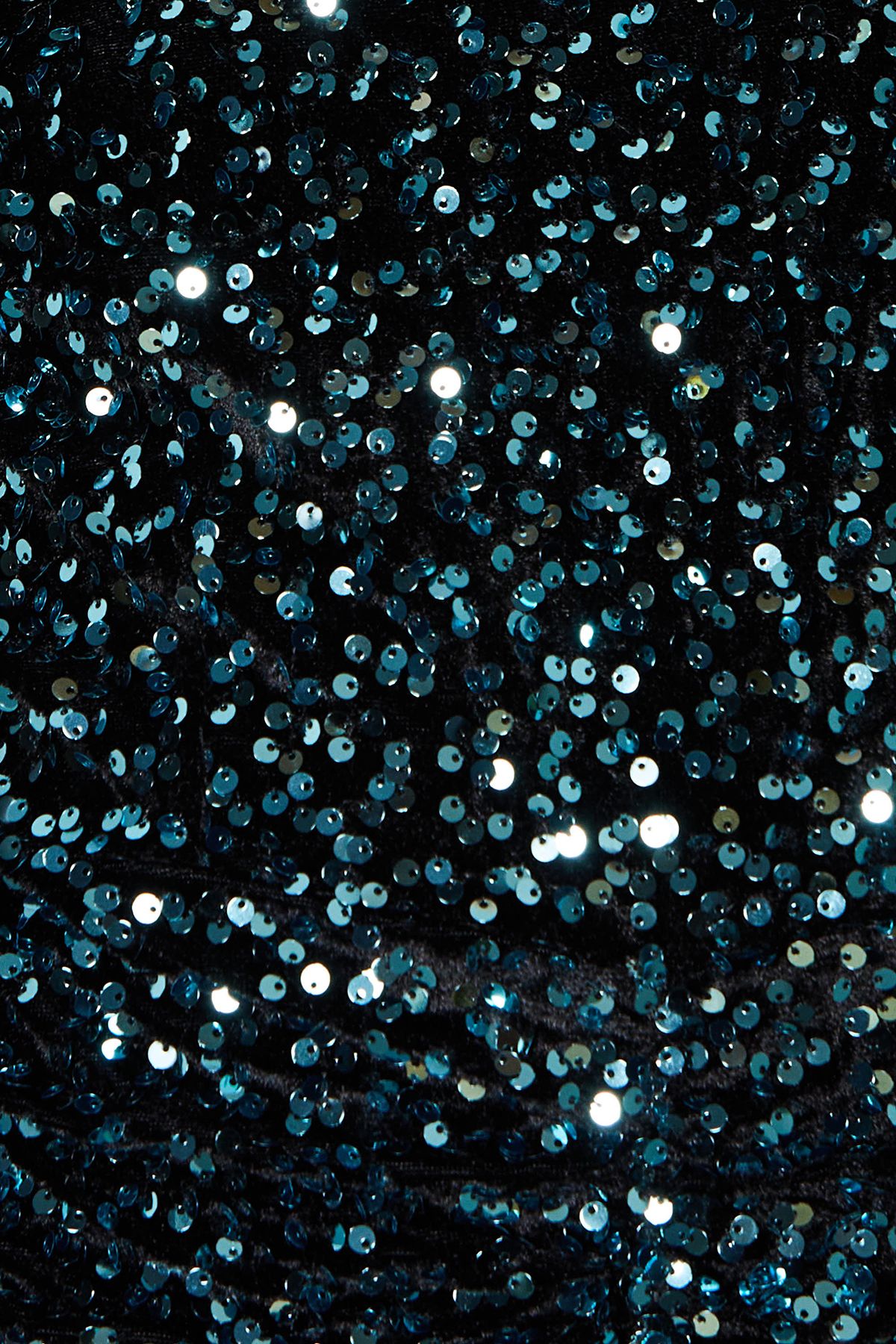 Dorothy Perkins Teal Ruched Velvet Sequin Mini Dress Green image 5