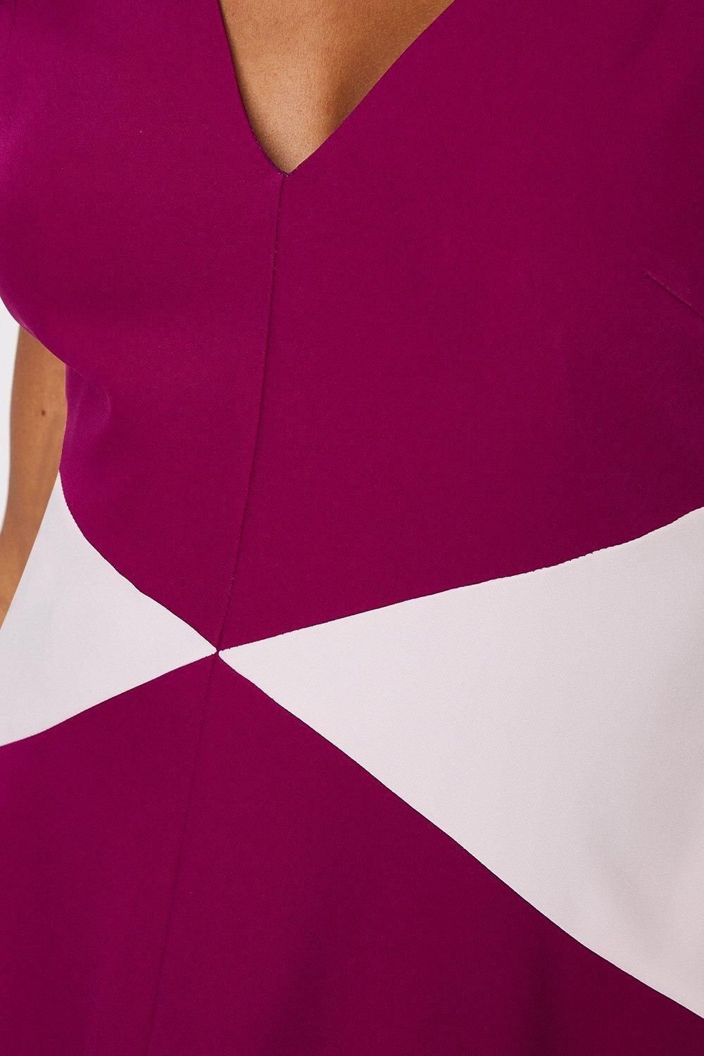 Coast Colour Block Drape Skirt Midi Dress Magenta image 4