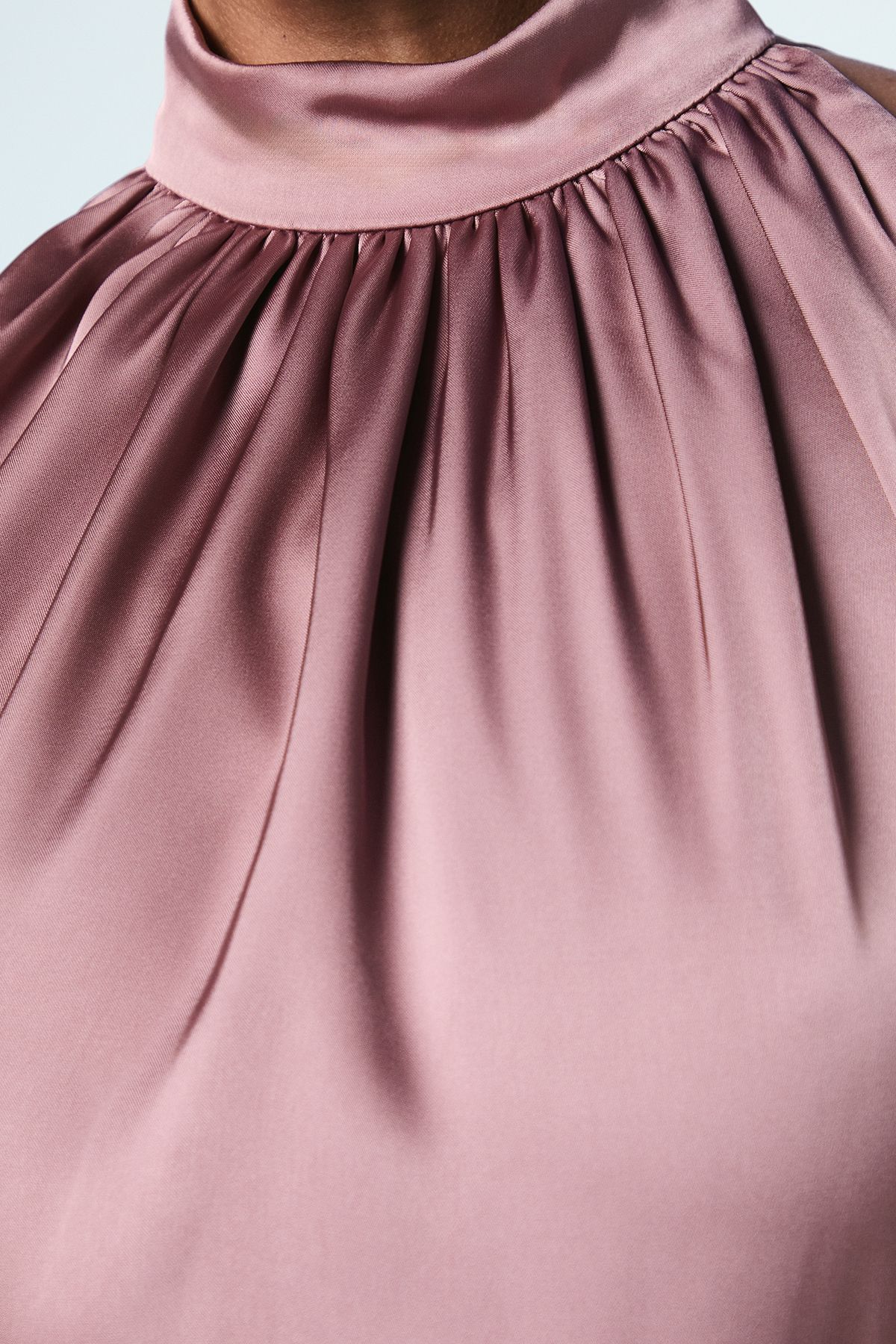 Coast Satin Halterneck Maxi Bridesmaid Dress Mink image 5