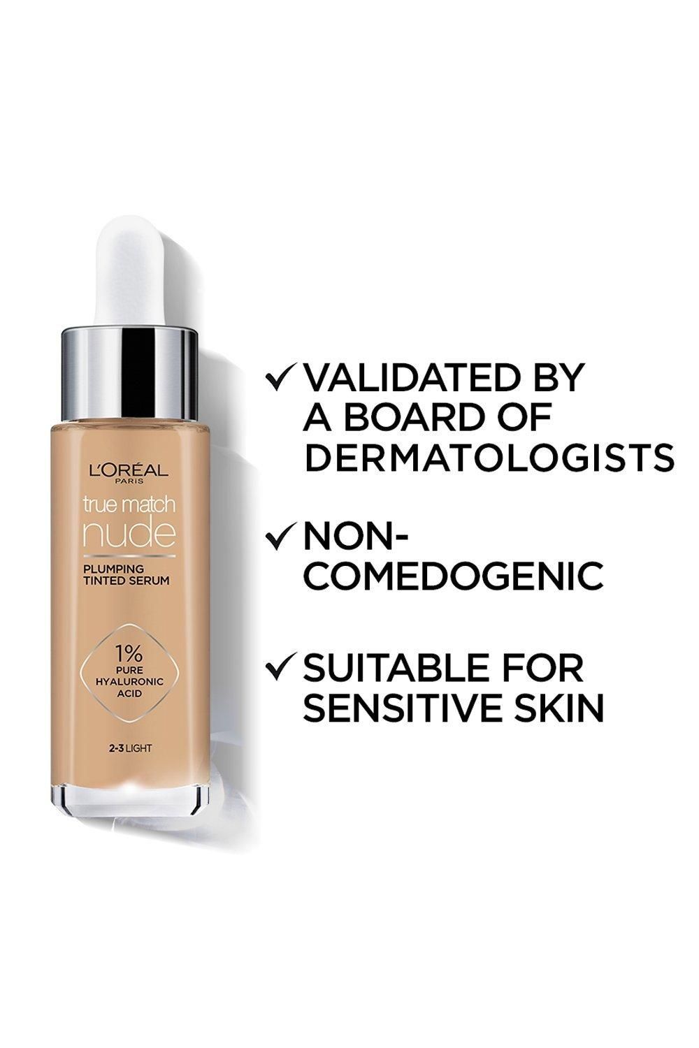 L'Oréal Paris True Match Nude Plumping Tinted Serum, 1% Hyaluronic Acid 7-8 Tan Deep image 5