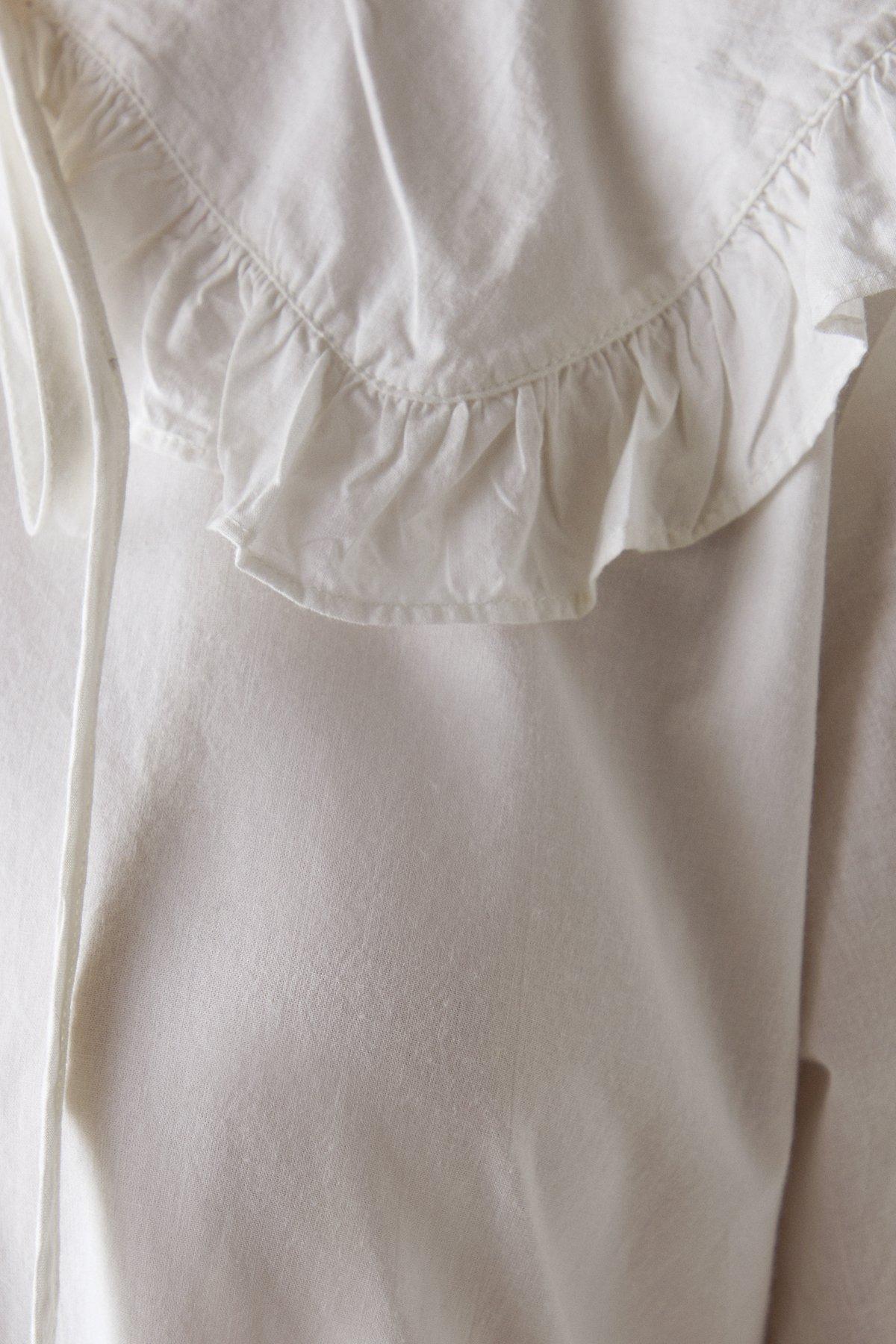 Warehouse Poplin Oversized Collar Tie Detail Mini Smock Dress White image 5