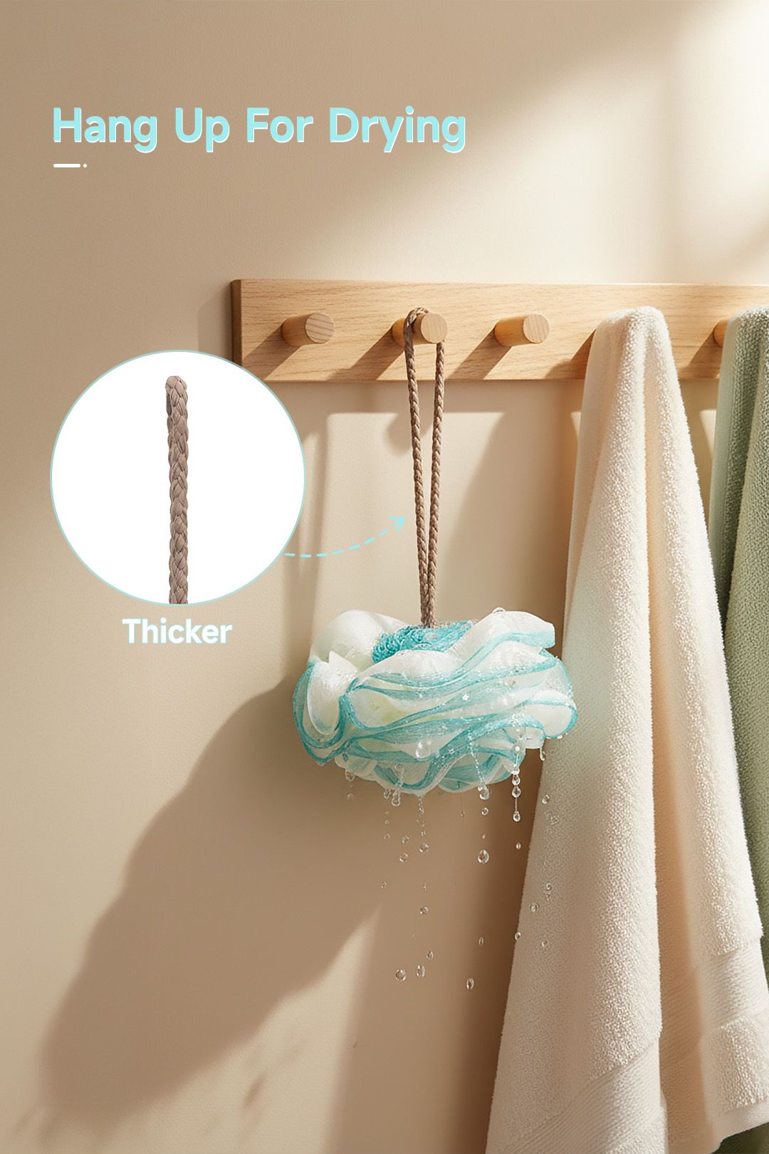 Living and Home 4Pcs Soft Mesh Pouf Bath Sponges image 6