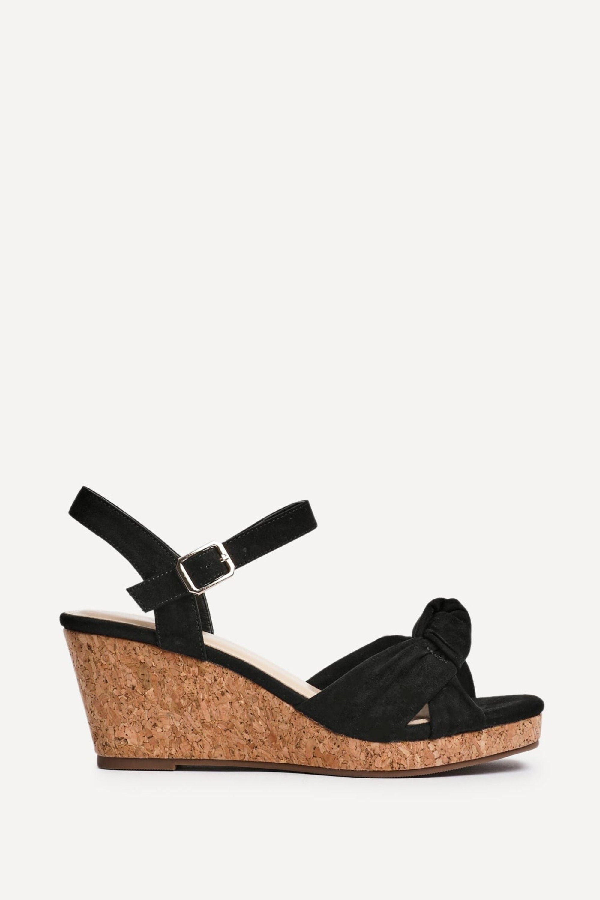 Linzi Elyah Black Faux Suede Cork Wedge image 1