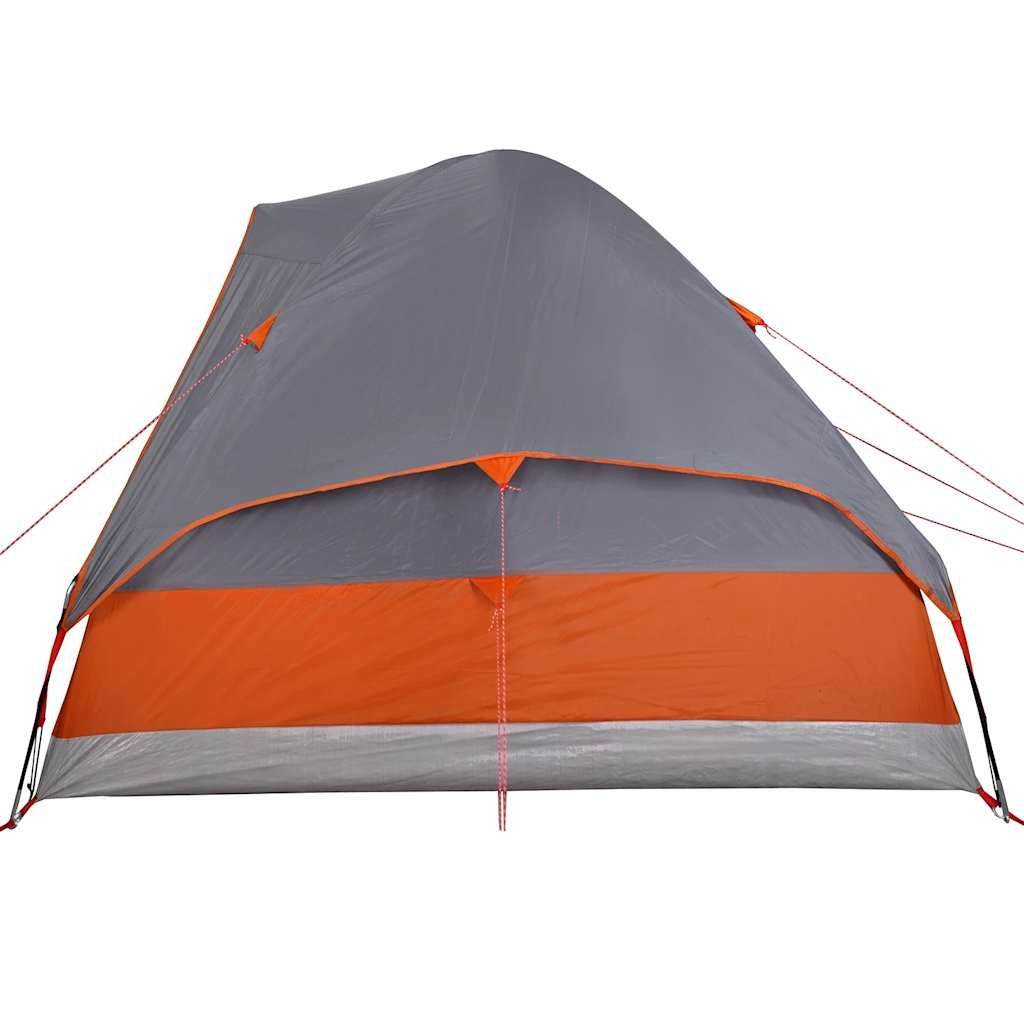 Berkfield Home Camping Tent Dome 4-Person Grey and Orange Waterproof image 9