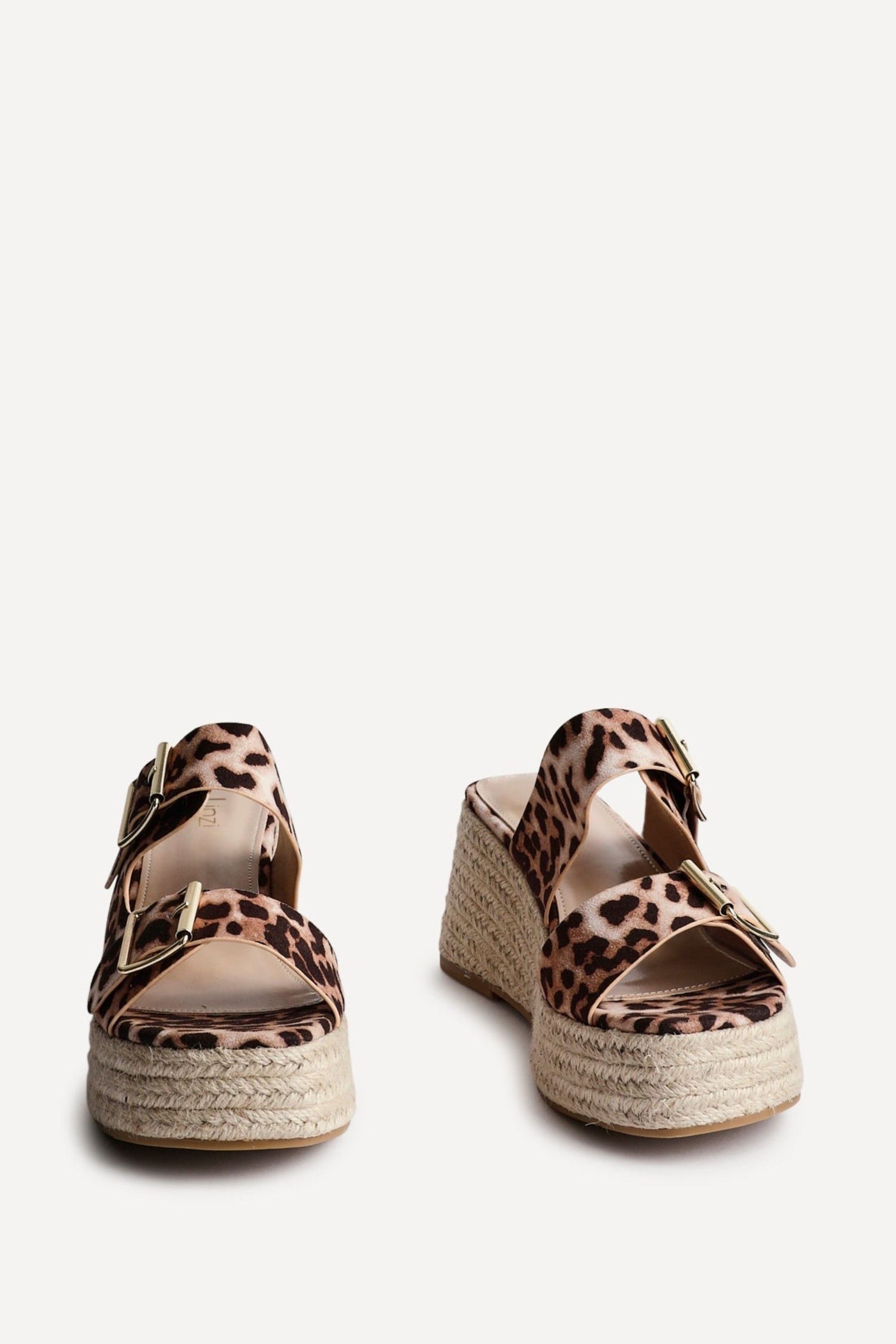 Linzi Impact Leopard Print Double Buckle Espadrille Wedge Mule image 3