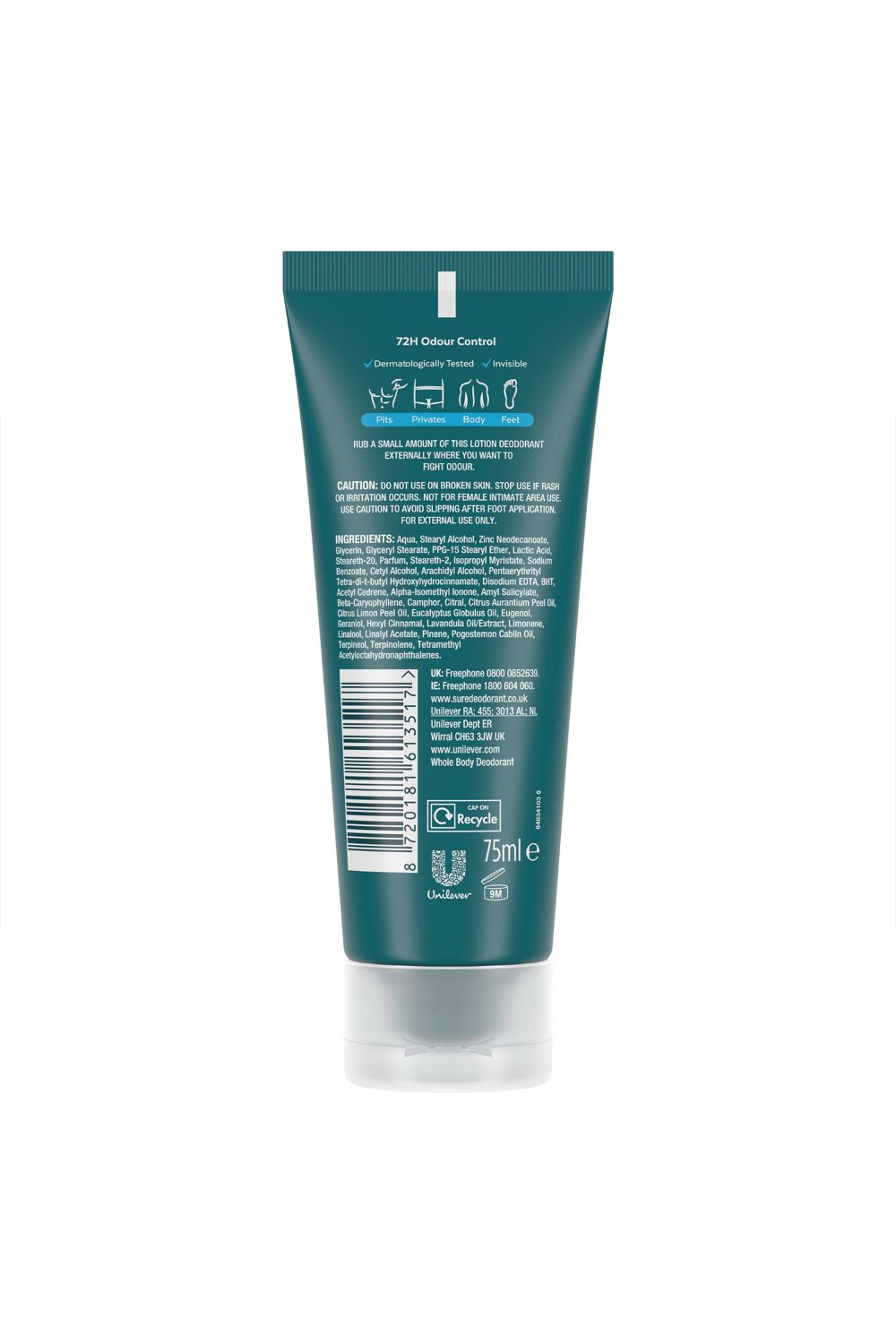 Sure Whole Body 'Deodorant Cream' Ocean Rush w/ 72H Odour Control 75ml, 3pk image 6