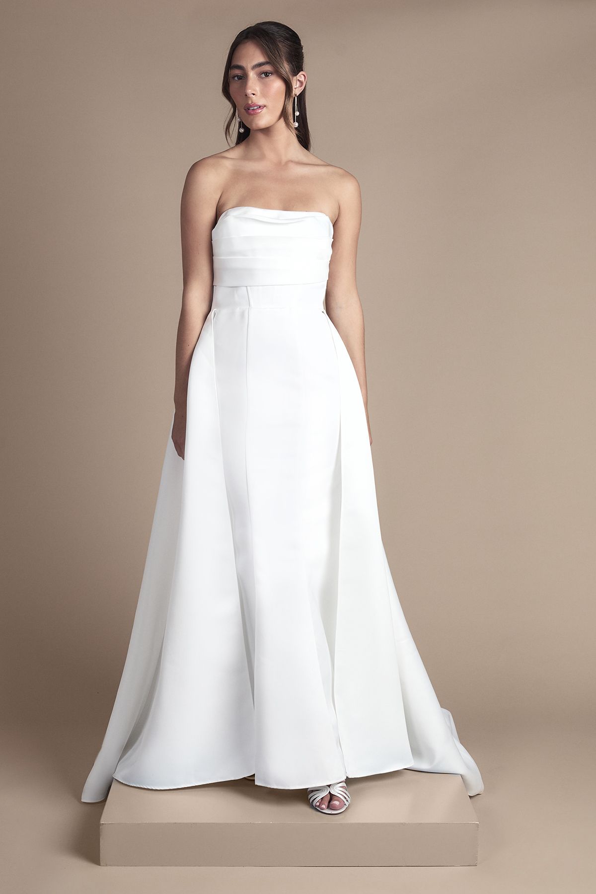 Coast Bandeau corset A Line Satin Wedding Dress Ivory image 2