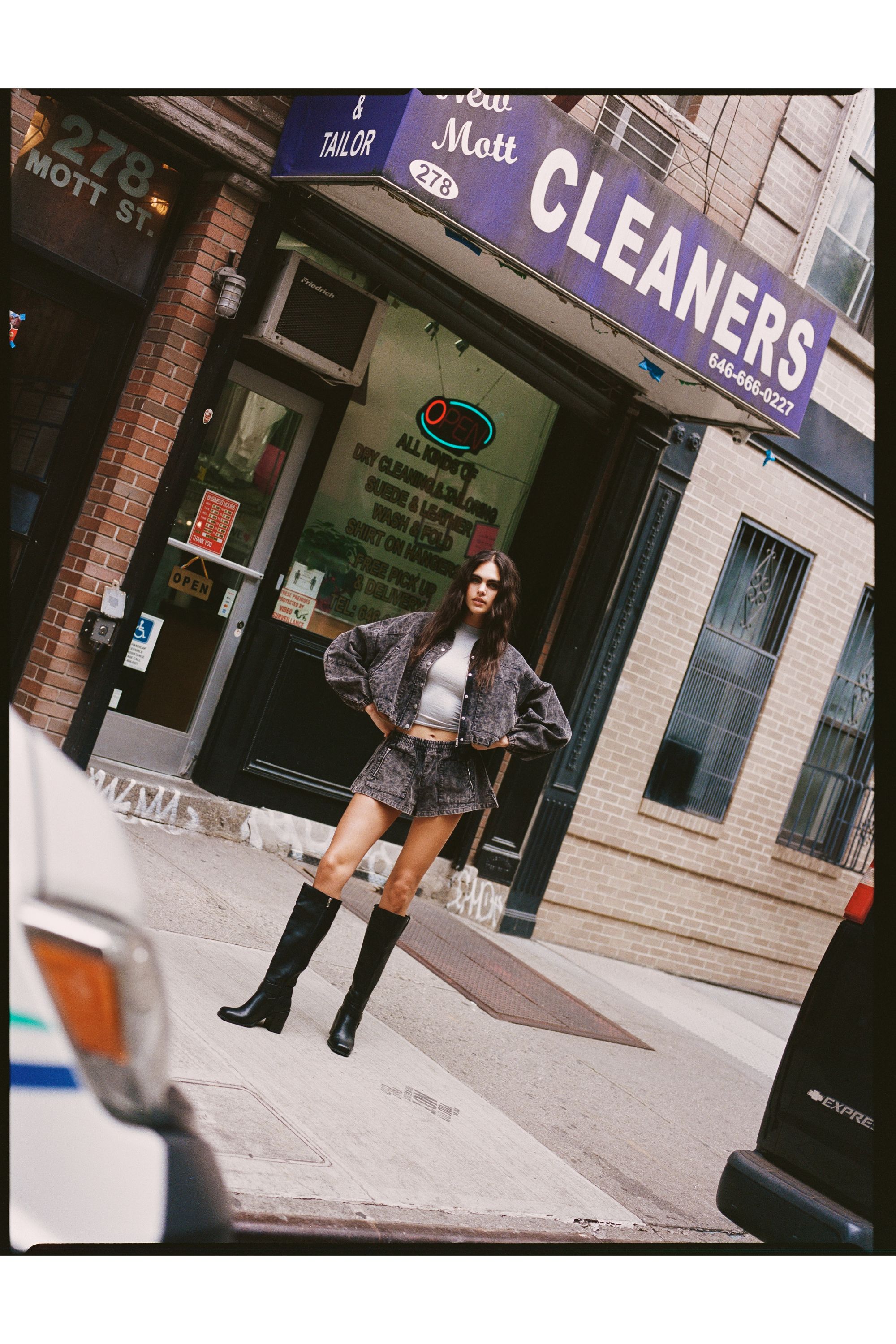 NastyGal Cord Bomber Jacket Washed Black image 2