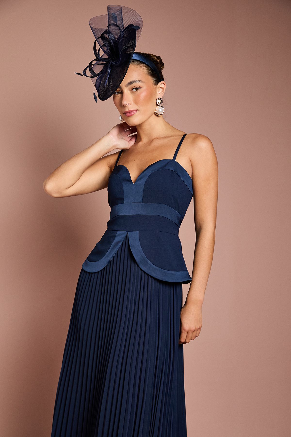 Coast Strappy Crepe Maxi Dress Navy image 5
