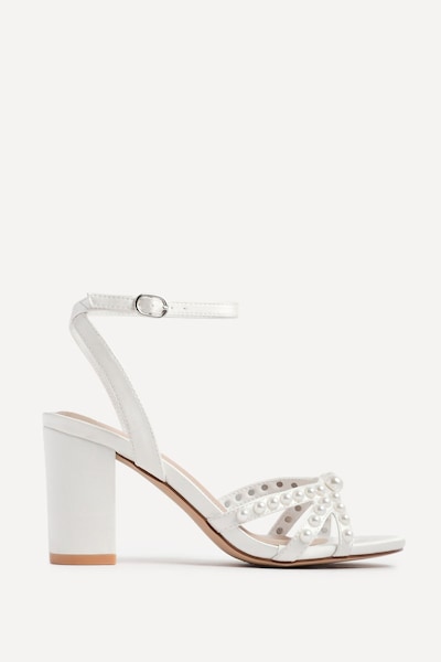 Linzi Enchanted Bridal Ivory Pearl Heeled Sandals